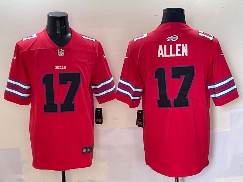 Men 2025 Buffalo Bills #17 Allen Red Throwback Nike Limited NFL Jersey style 1->buffalo bills->NFL Jersey